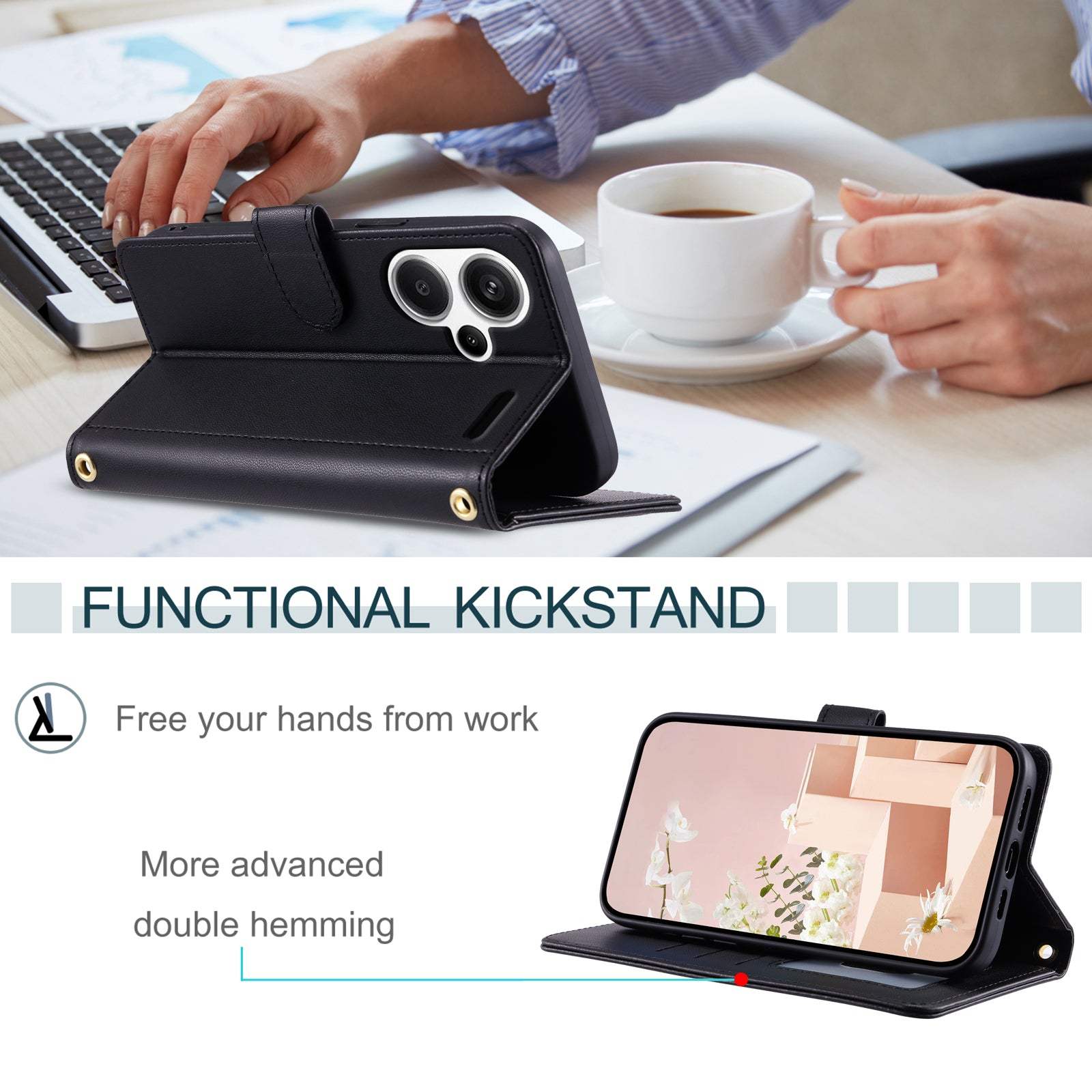 For Xiaomi Redmi Note 13 Pro+ 5G Case PU Leather Flip Stand View Crossbody Phone Cover For Xiaomi Redmi Note 13 Pro+ 5G Case PU Leather Flip Stand View Crossbody Phone Cover